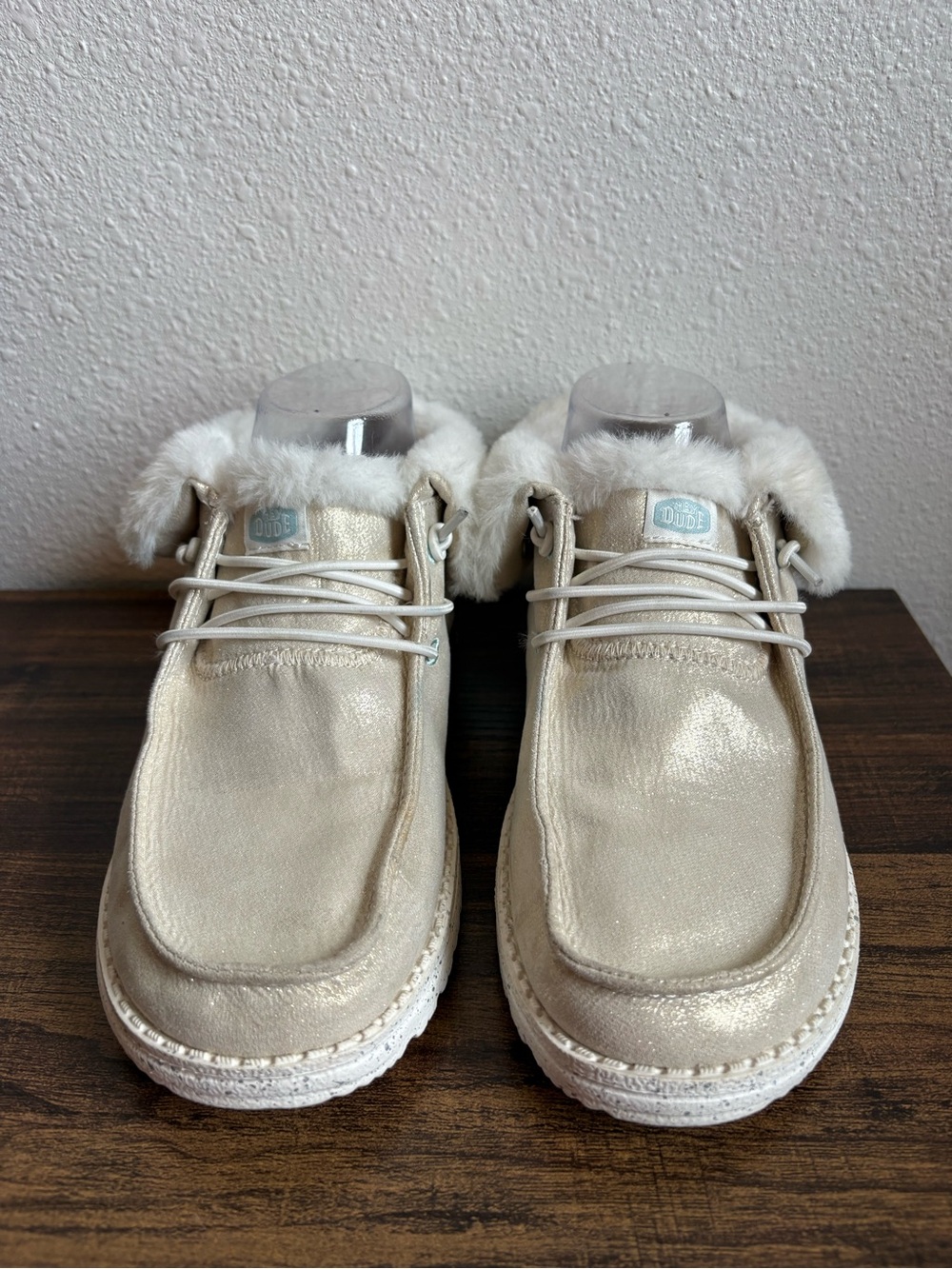 Hey Dude Women’s Wendy Fold Metallic Shine Shoes - Picture 2 of 7